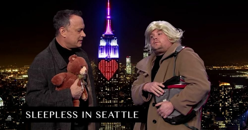 James Corden and Tom Hanks act out snippets from Tom's illustrious film career, from Big to the Toy Story movies.