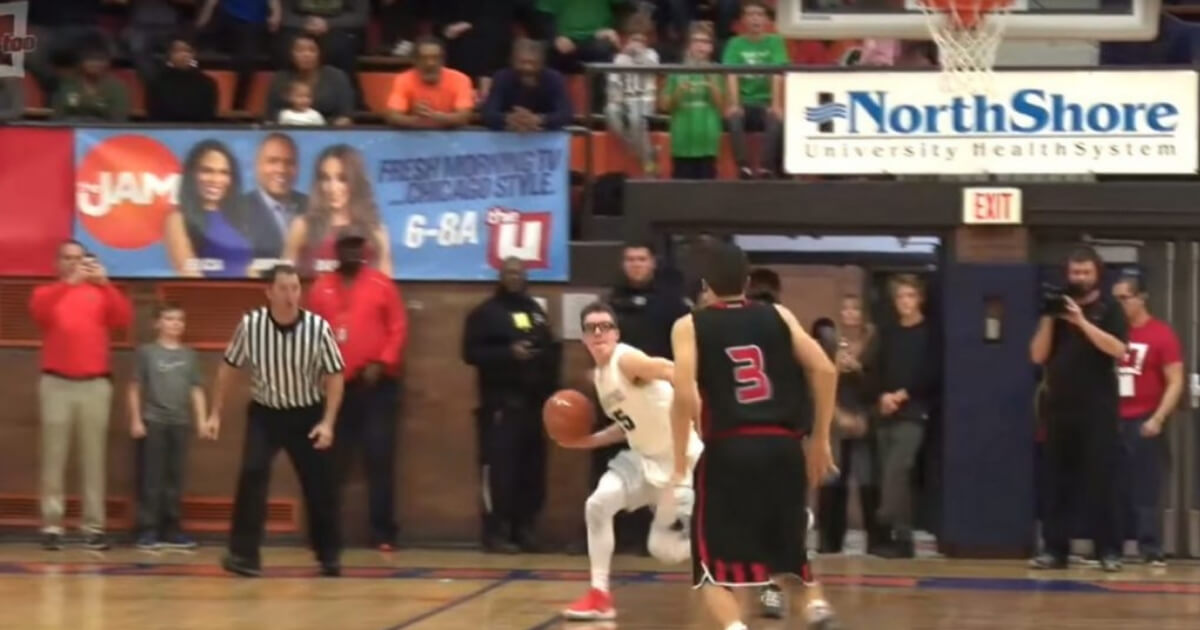 Blake Peters of Evanston Township High School in Illinois launched an incredible buzzer-beater to beat Maine South High.