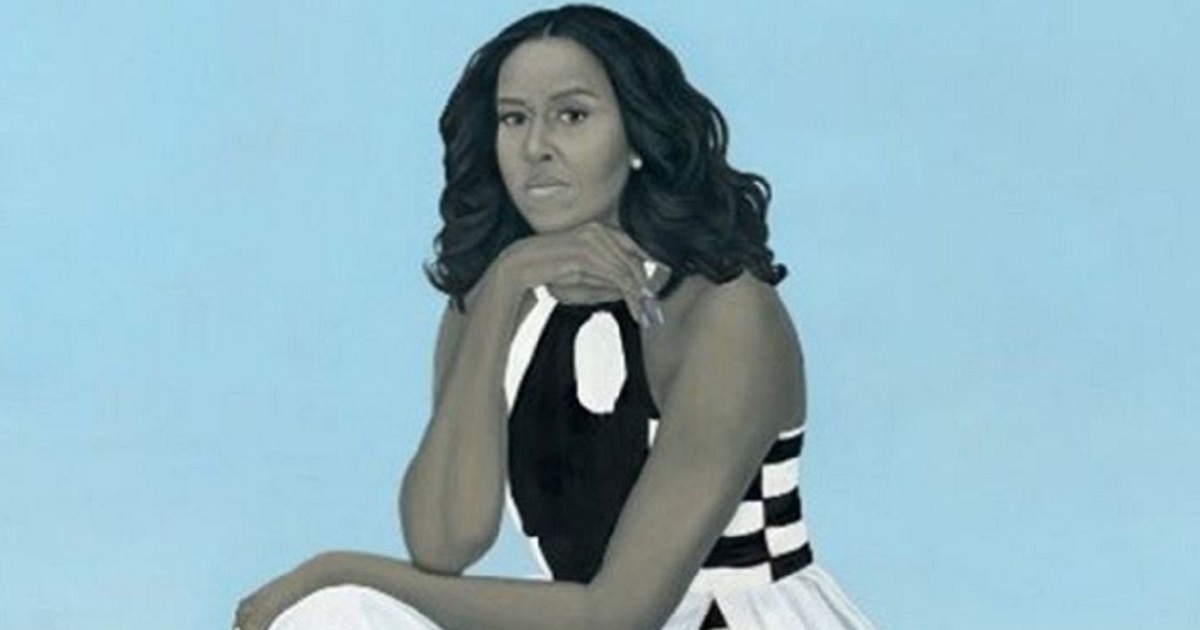 Former first lady Michelle Obama from her official White House portrait.