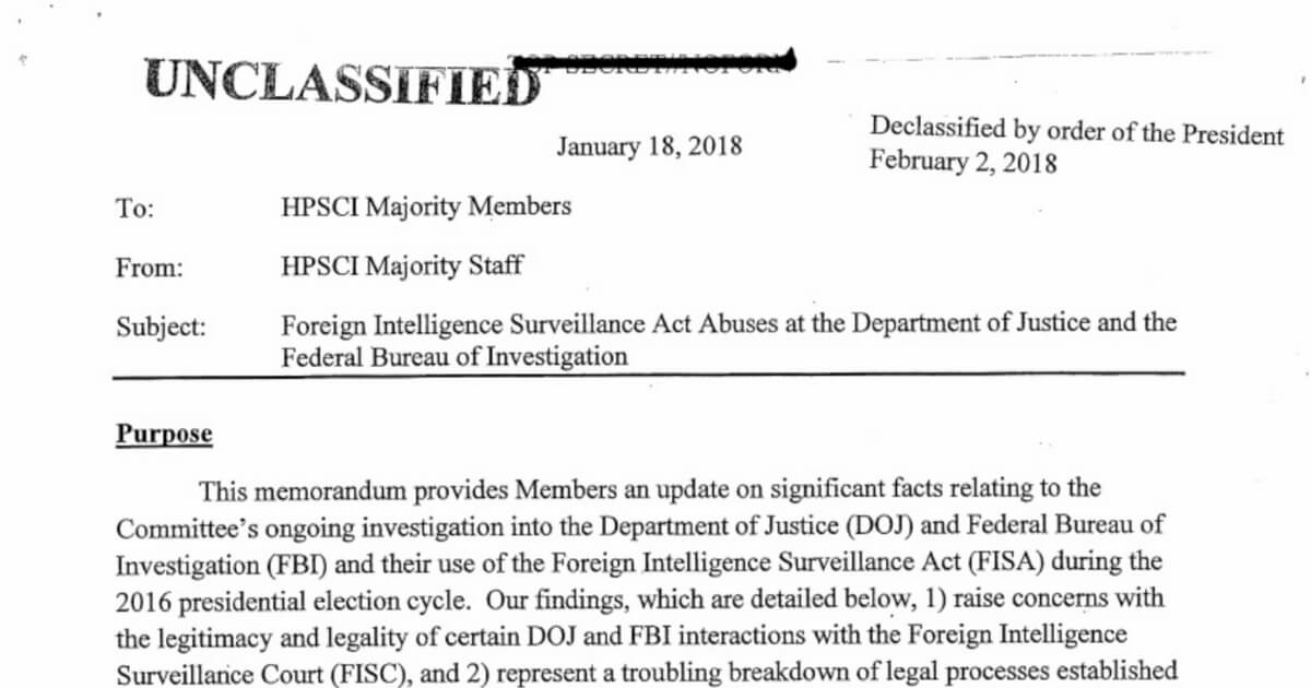 Here's the Full Text of the FISA Memo Written by Rep. Devin Nunes