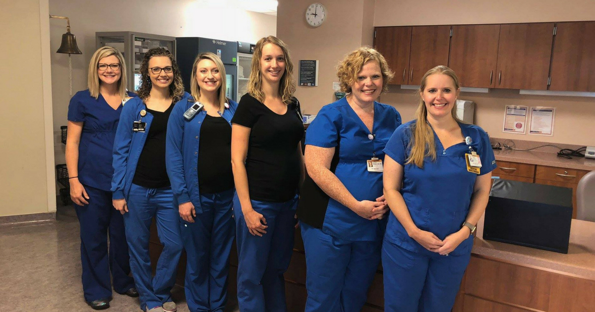 Six nurses found out that they were pregnant around the same time.