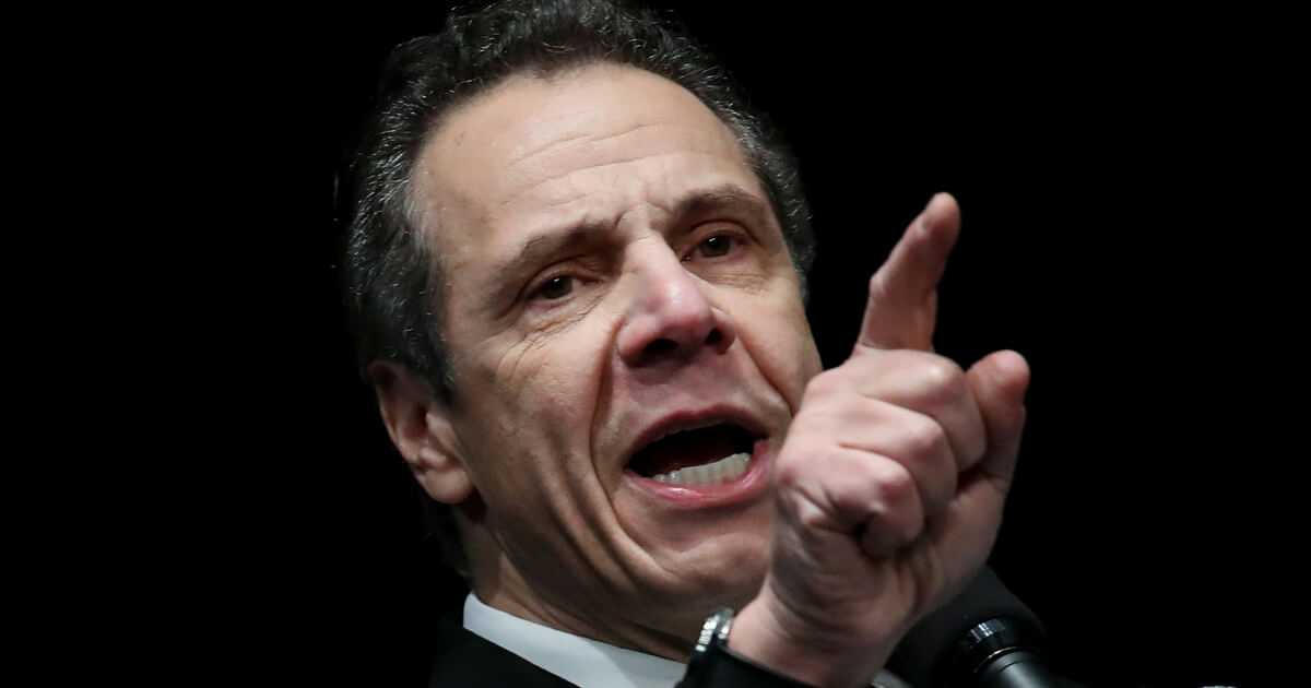 New York Governor Andrew Cuomo speaks at a health care union rally at the Theater at Madison Square Garden, February 21, 2018 in New York City.