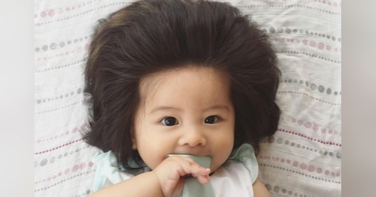 7-month-old with great hair
