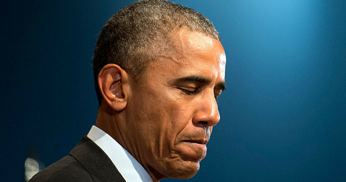 President Barack Obama frowns will delivering a 2015 speech.