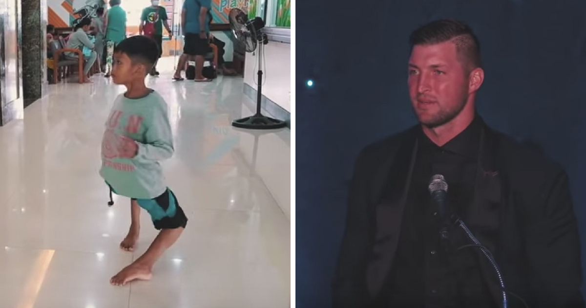 Tim Tebow's hospital helped heal a young boy who has a leg deformity.
