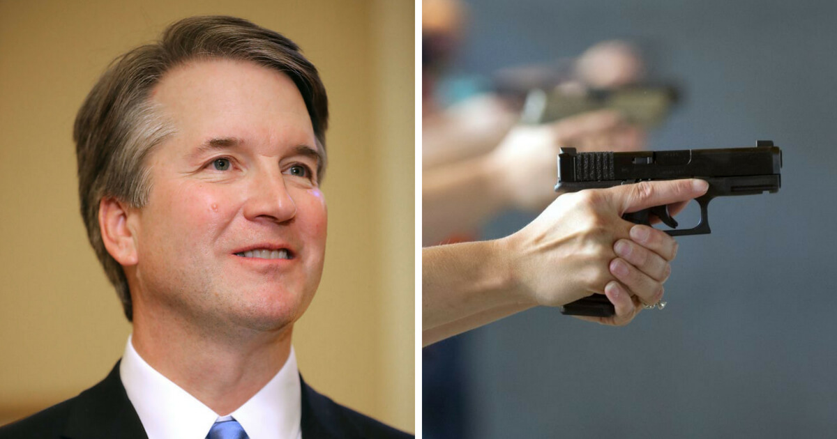 Judge Brett Kavanaugh poses for photographs before meeting with Senate Majority Leader Mitch McConnell (R-KY) in his office in the U.S. Capitol July 10, 2018 in Washington, DC.; A trainee prepares to fire her gun during a three-day firearms course offered to school teachers and administrators by FASTER Colorado at Flatrock Training Center in Commerce City, Colorado on June 26, 2018.