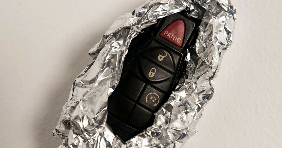 Putting your car key in foil helps prevent your car from being stolen.