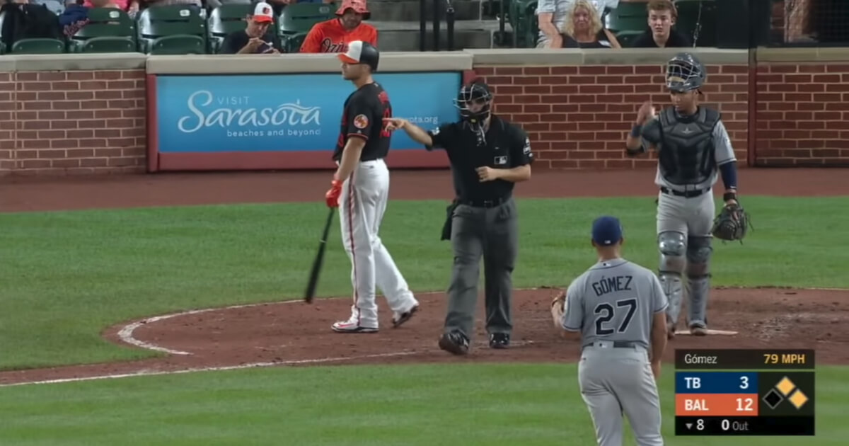 Tampa Bay's Carlos Gomez embarrassing himself on the pitcher's mound.