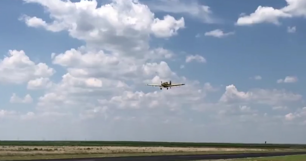 Couple uses crop duster for a gender reveal.