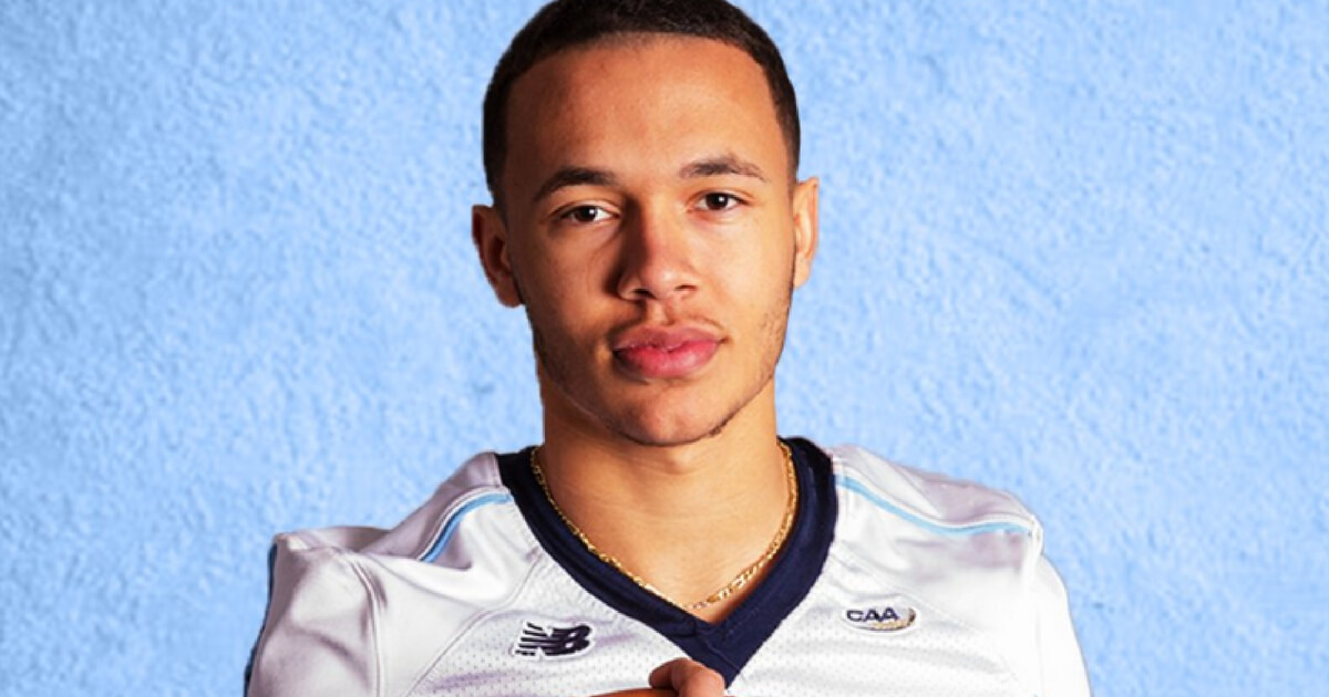 Darius Minor, Univ. of Maine football player in a preseason media photo