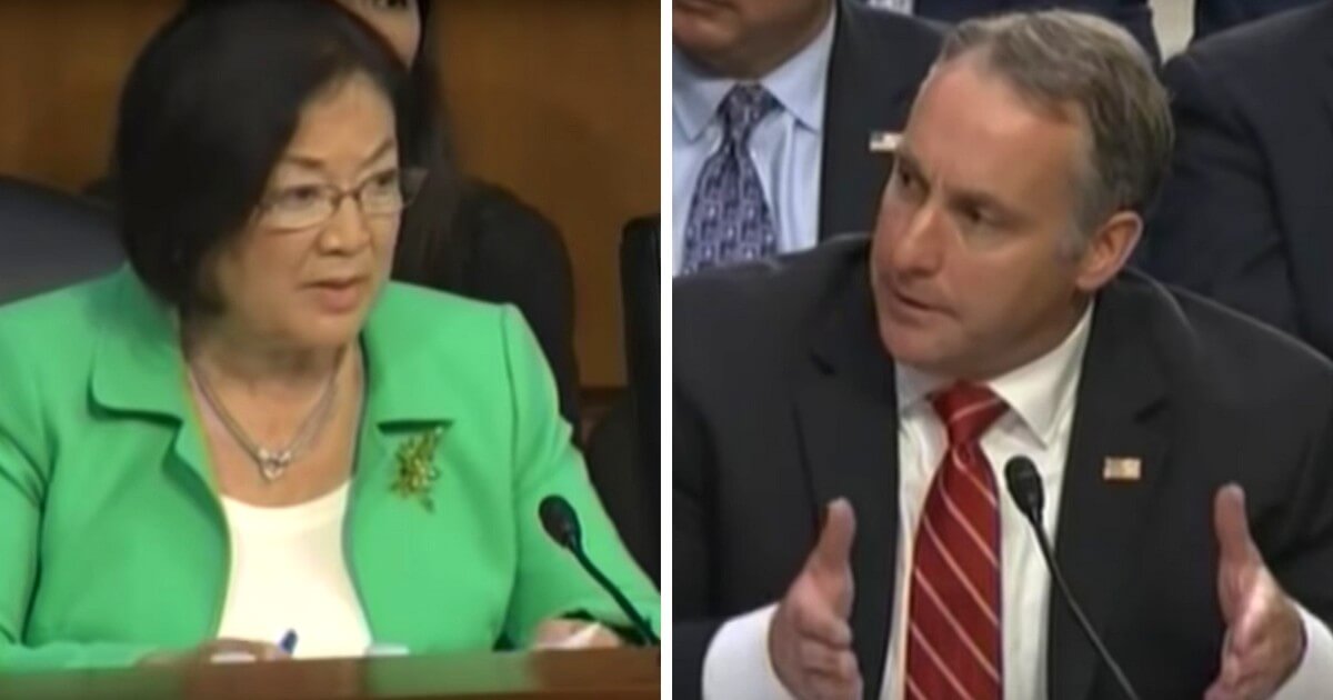 Democrat Hawaii Sen. Mazie Hirono (left) had a testy exchange on illegal immigration with Matthew Albence, executive associate director for enforcement and removal operations at the Immigration and Customs Enforcement.