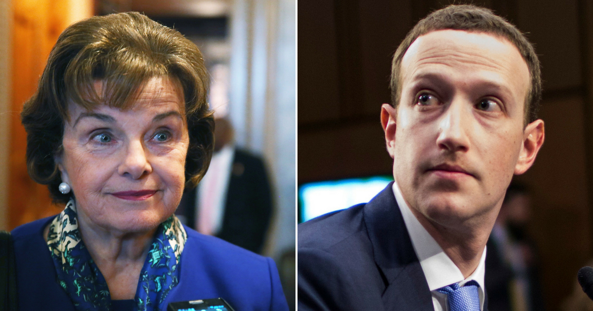 Dianne Feinstein and Mark Zuckerberg