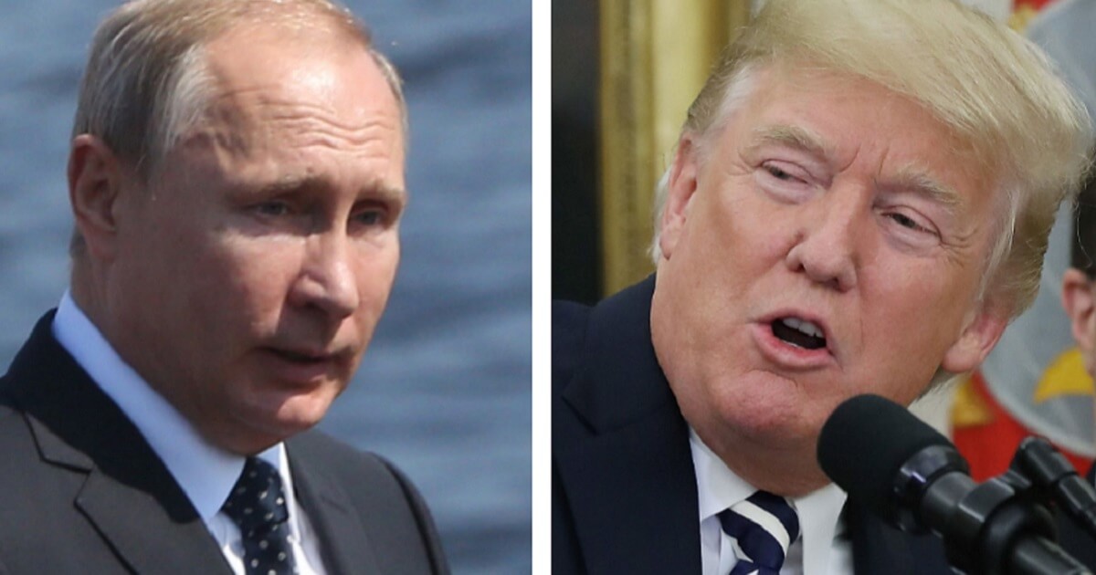 Vladimir Putin, left, and President Trump.