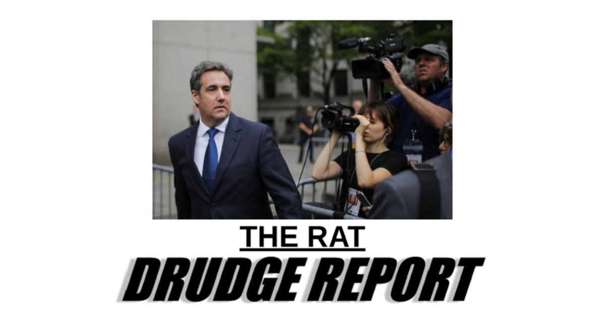 Picture of the Drudge Report headline that says "The Rat"