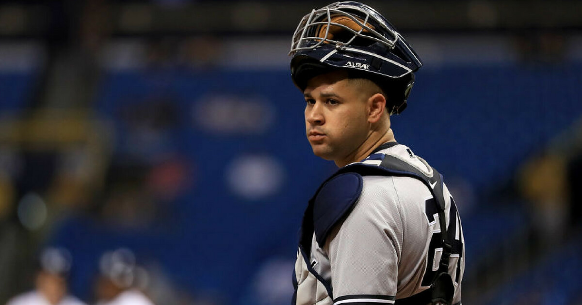 Yankees catcher Gary Sanchez during a 2018 game at Tampa
