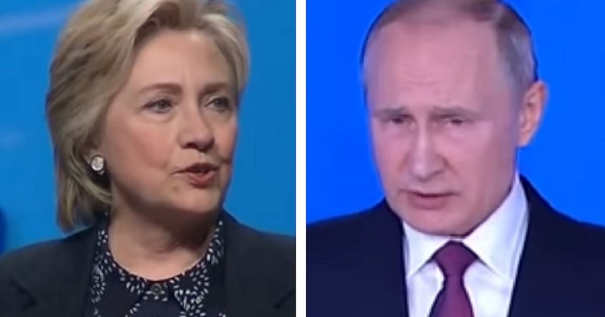 Hillary Clinton left, and Vladimir Putin