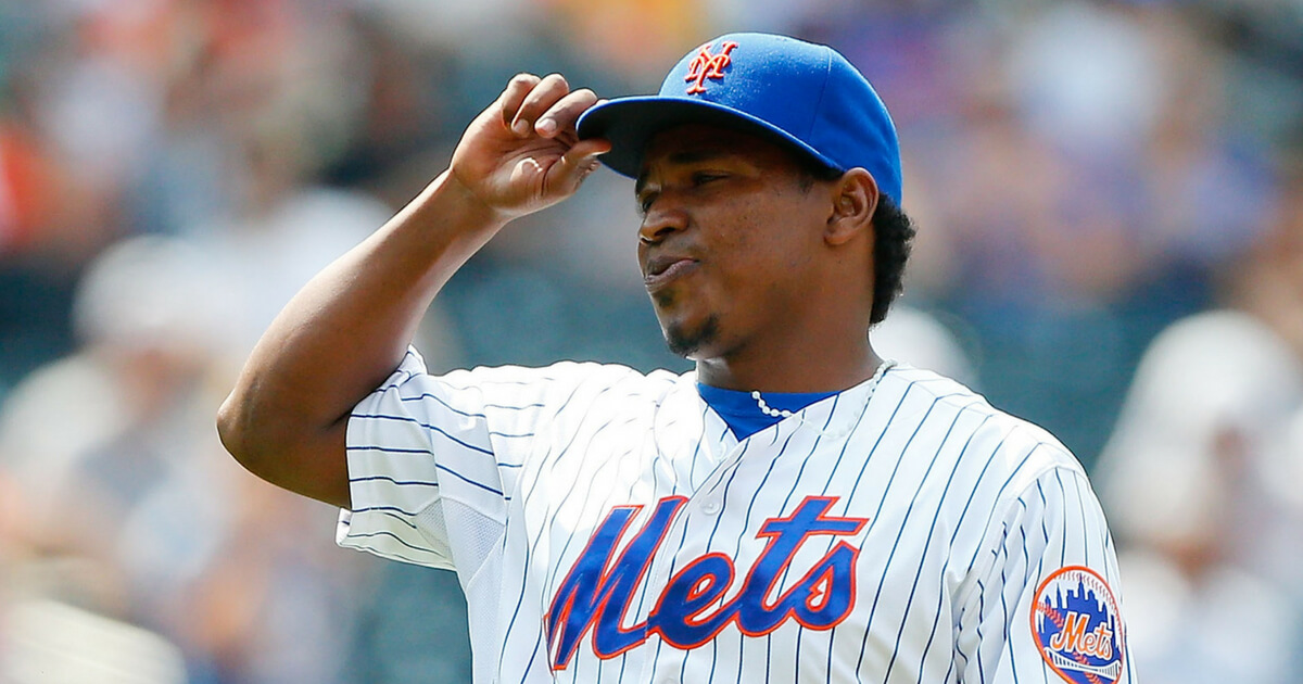 Jenrry Mejia #58 of the New York Mets in action against the Arizona Diamondbacks at Citi Field on July 12, 2015 in the Flushing neighborhood of the Queens borough of New York City.
