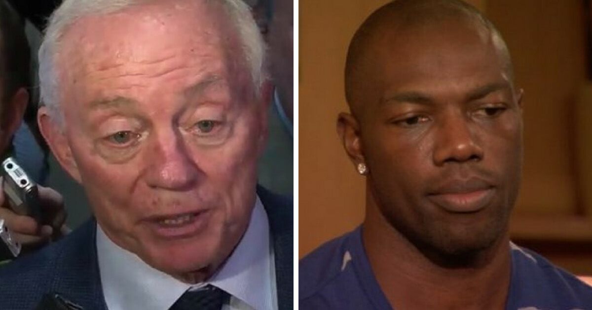 Cowboys owner Jerry Jones and former Cowboy Terrell Owens
