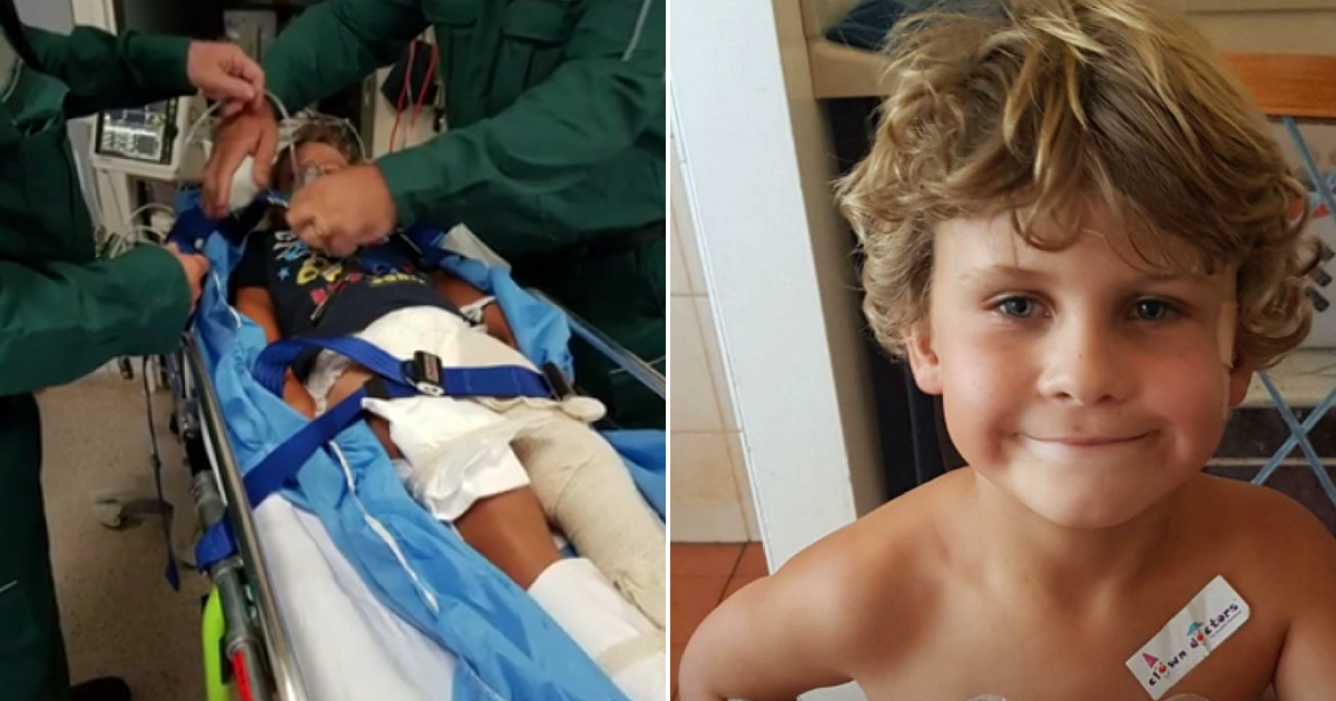 Little boy was bitten by two poisonous snakes.