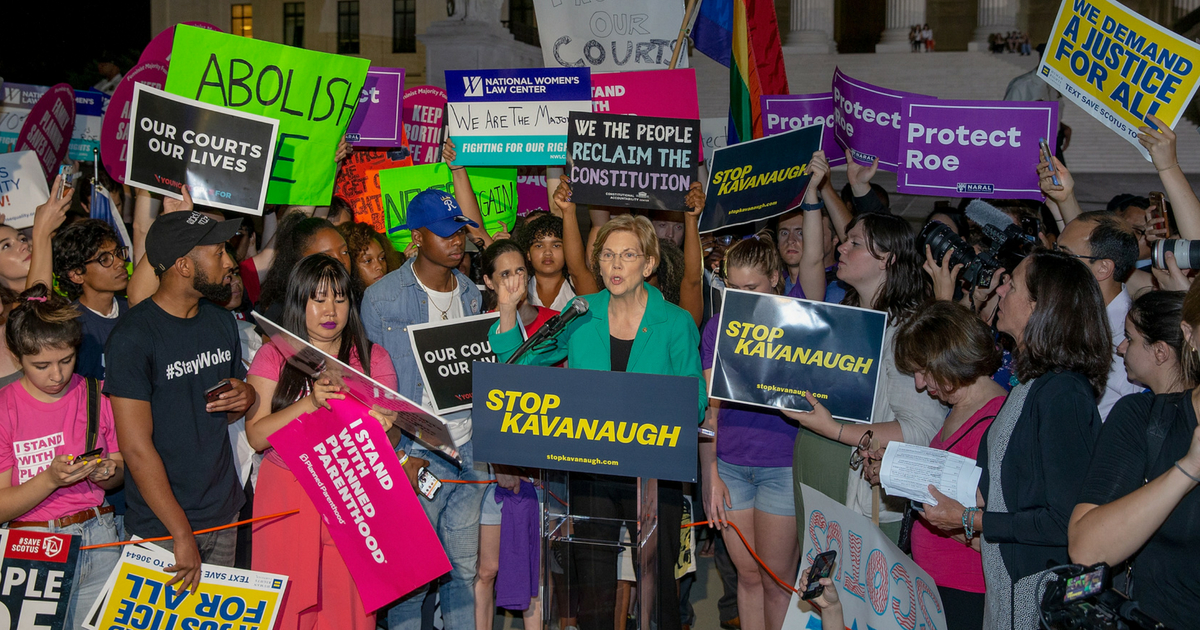 Elizabeth Warren leads Kavanaugh nomination protests