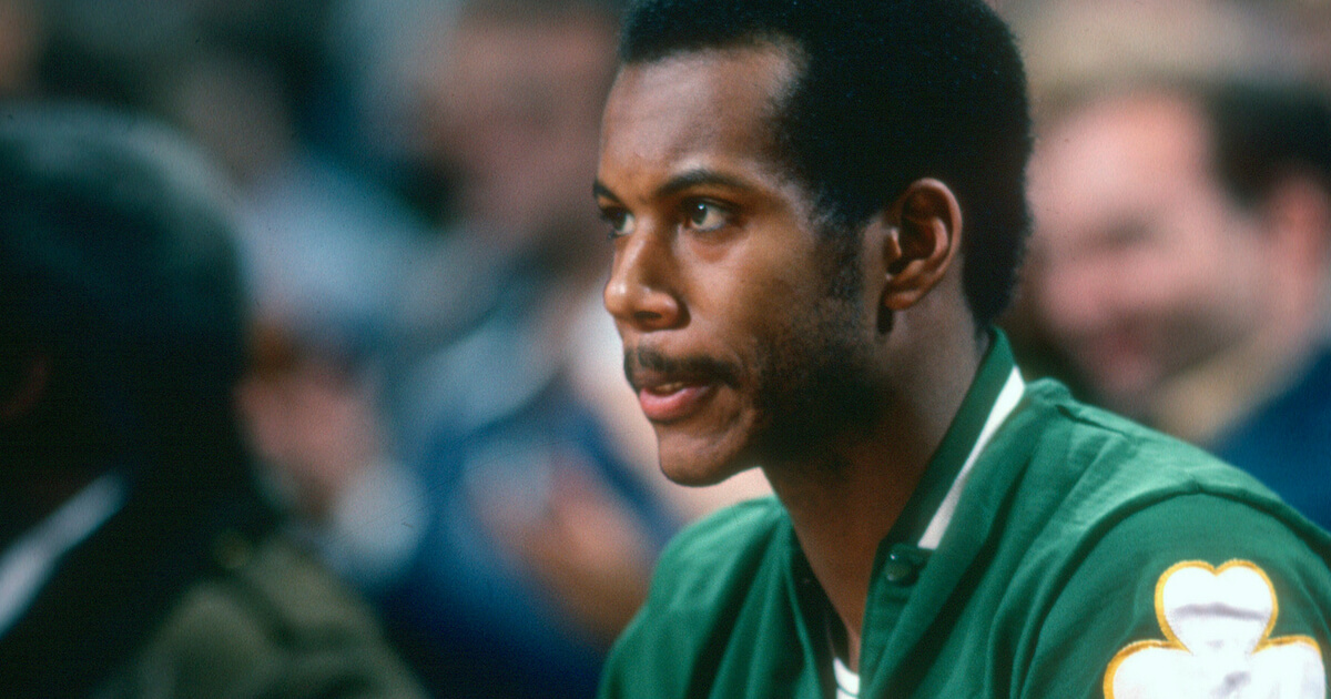Kermit Washington #26 of the Boston Celtics looks on from the bench against the Washington Bullets during an NBA basketball game circa 1978 at the Capital Centre in Landover, Maryland.