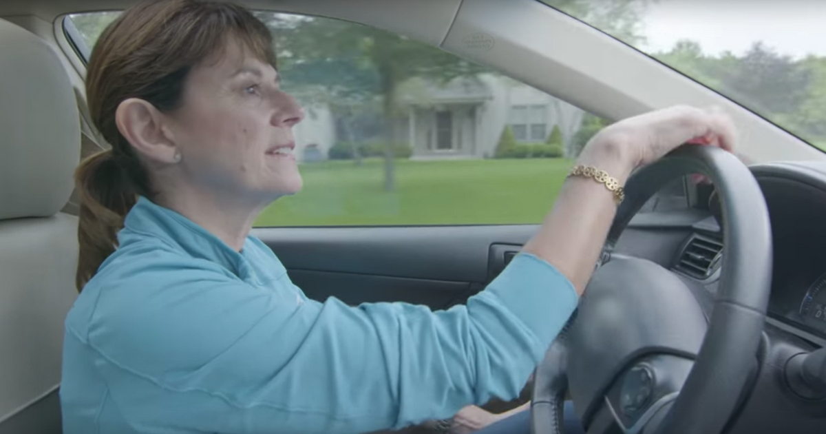 Leah Vukmir driving in a campaign video