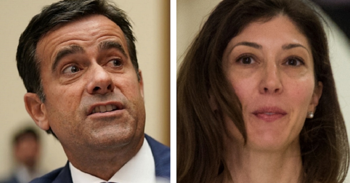 Lisa Page, right, with Texas GOP Rep. John Ratcliffe.