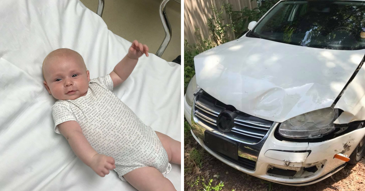 When a mom corrects the way her husband situated their baby in his car seat, she ended up saving her baby's life when husband and baby got in a car accident.