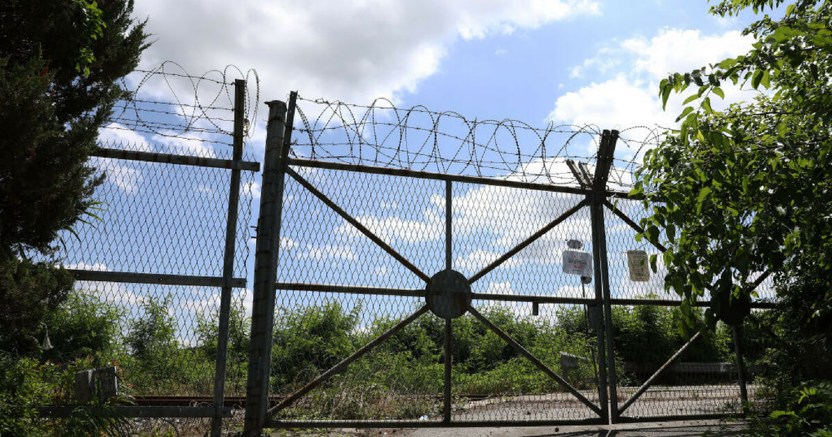 Barbed wire fence at the Imjingak, near the Demilitarized zone (DMZ) separating South and North Korea on June 12, 2018 in Singapore.