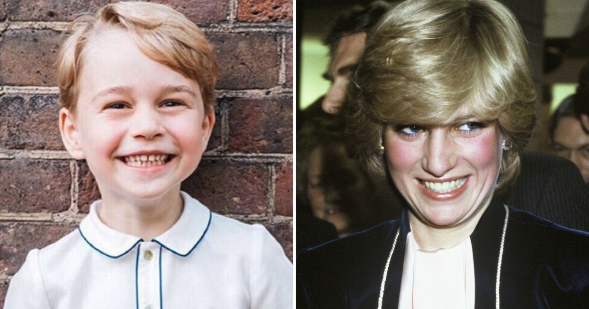 Prince George and Diana smile