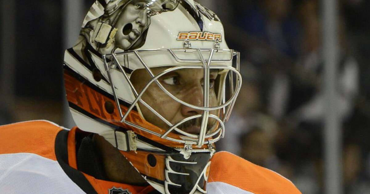 Former NHL goalie Ray Emery, pictured in a 2014 game with the Philadelphia Flyers