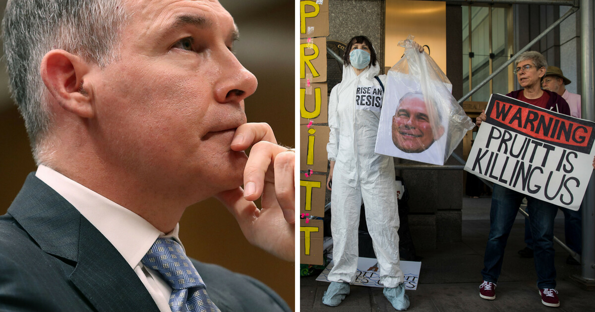 EPA Administrator Scott Pruitt, the frequent target of leftist protesters, has resigned.