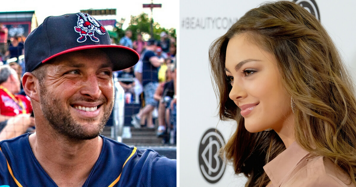 Tim Tebow, left, has made it official that he's involved with the reigning Miss Universe, Demi-Leigh Nel-Peters, right.