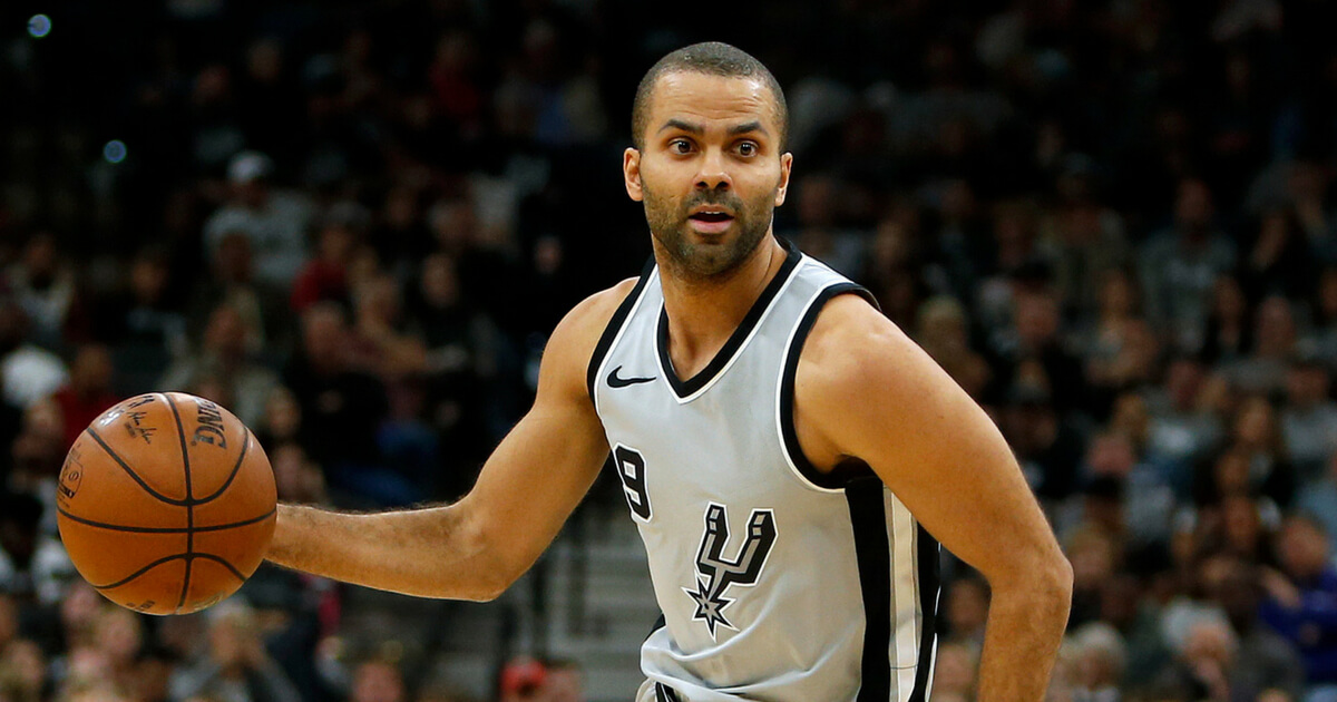 Tony Parker #9 of the San Antonio Spurs brings the ball downcourt against the Indiana Pacers at AT&T Center on January 21, 2018 in San Antonio, Texas.