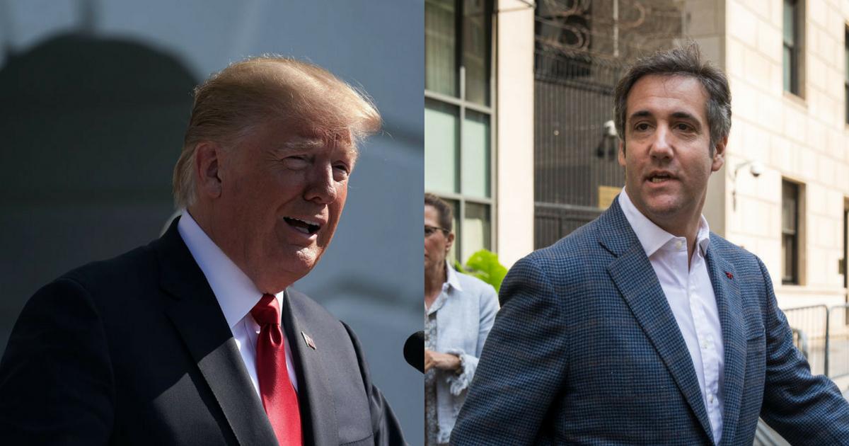 Trump accuses Cohen of lying about a meeting between Trump's son and Russia.