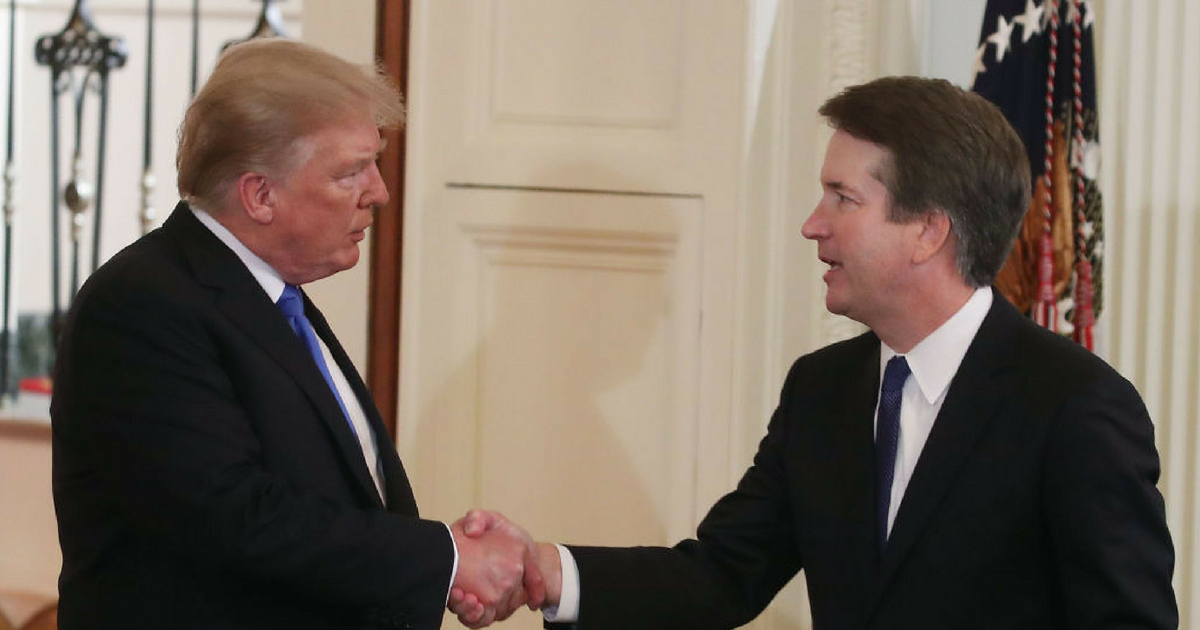 President Donald Trump introduces U.S. Circuit Judge Brett M. Kavanaugh, (R), as his nominee to the United States Supreme Court during an event in the East Room of the White House July 9, 2018 in Washington, DC.