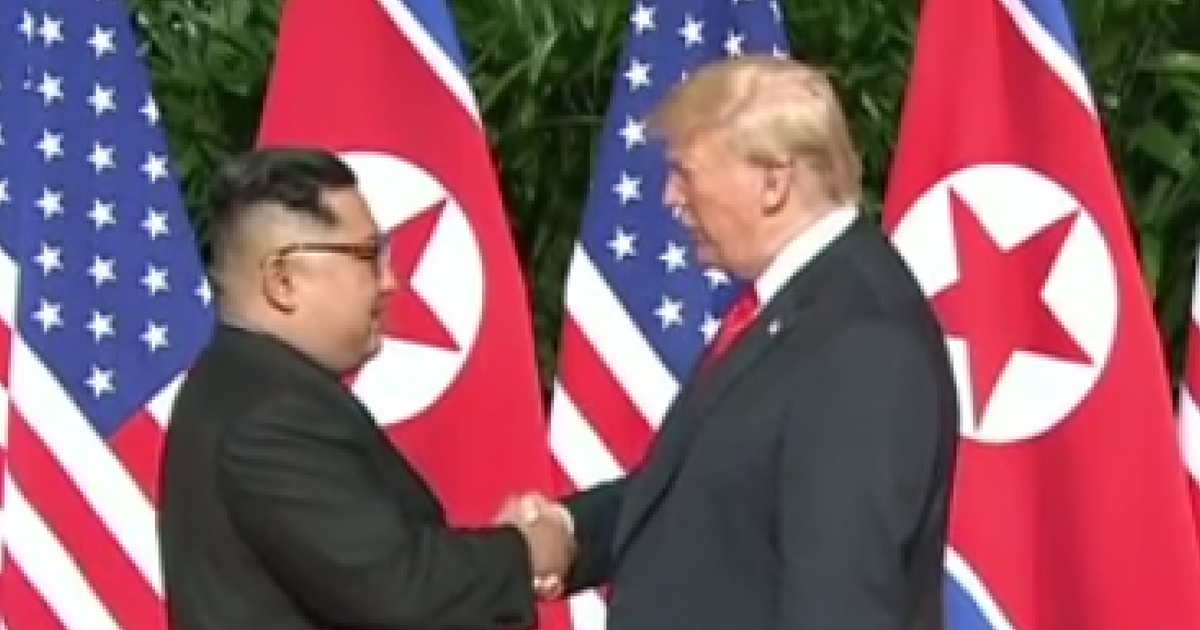 President Donald Trump and North Korea's Kim Jong Un at the 2018 summit in Singapore