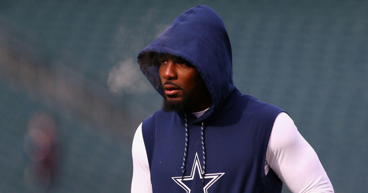 Wide receiver Dez Bryant #88 of the Dallas Cowboys looks on during warmups before playing against the Philadelphia Eagles at Lincoln Financial Field on December 31, 2017, in Philadelphia.