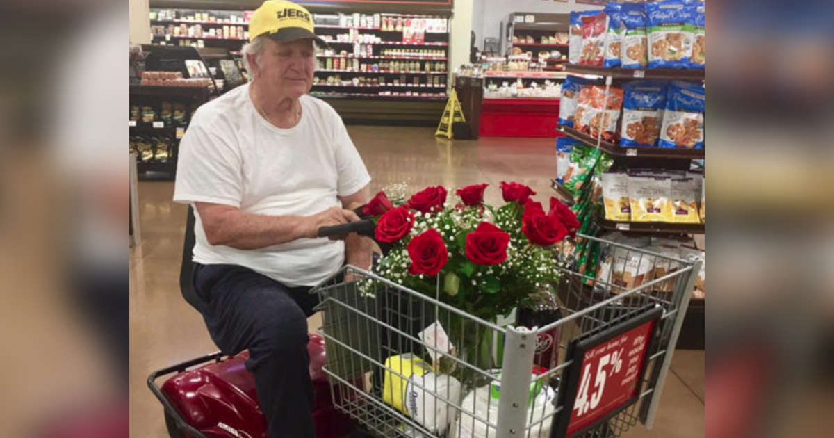Widower buys wife flowers for birthday