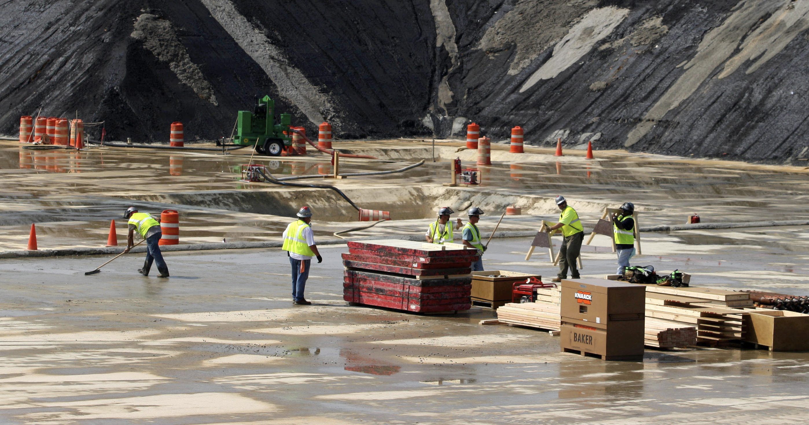 Construction workers on the site of a new mixed oxide fuel fabrication facility