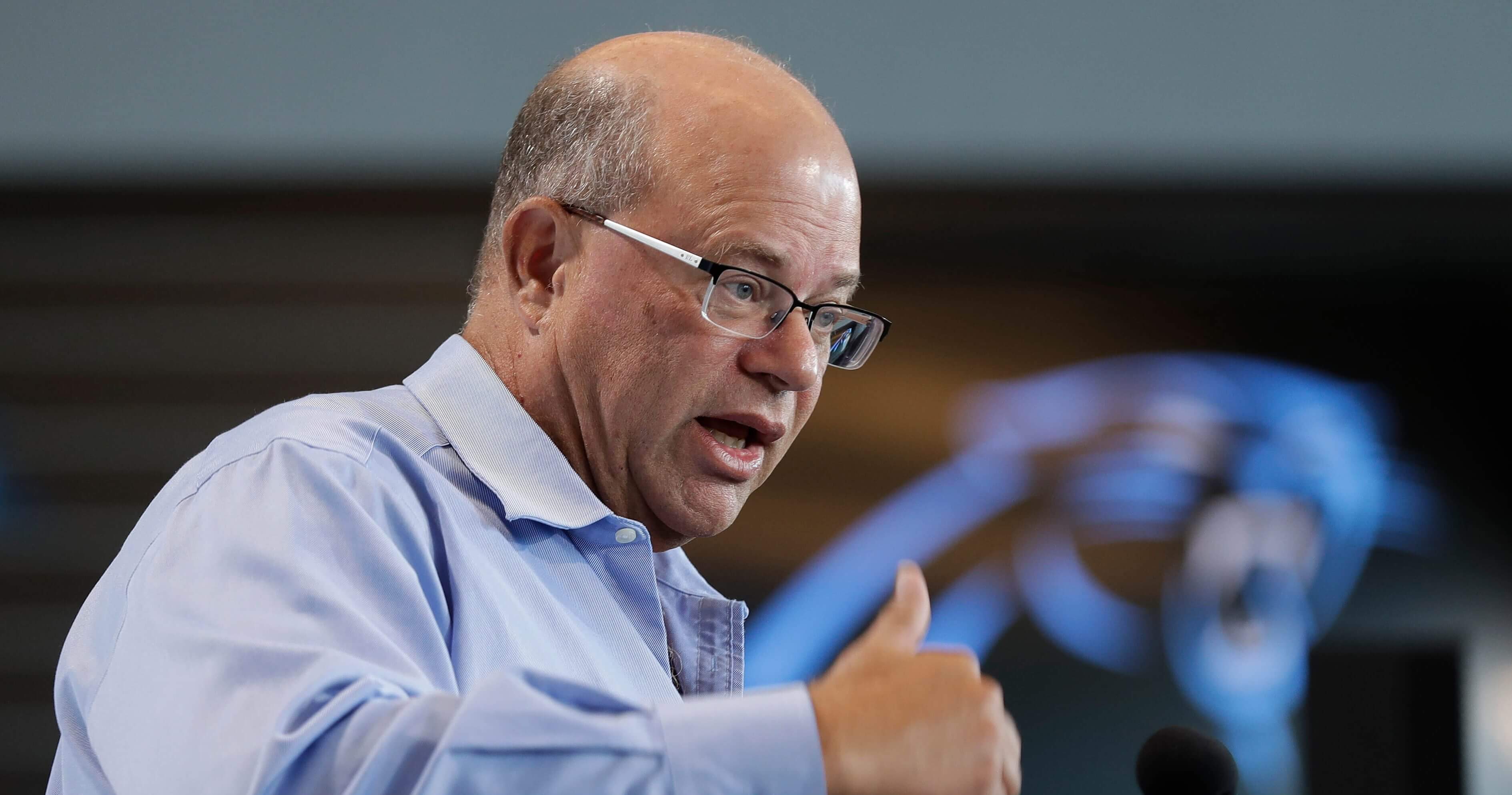 New Carolina Panthers owner David Tepper answers a question during a news conference at Bank of America Stadium in Charlotte, N.C., Tuesday, July 10, 2018. Tepper finalized his purchase of the team on Monday.