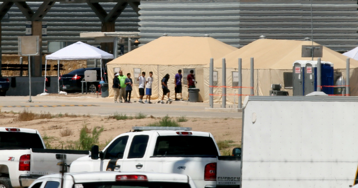 Temporary detention center for illegal underage immigrants in Tornillo, Texas,
