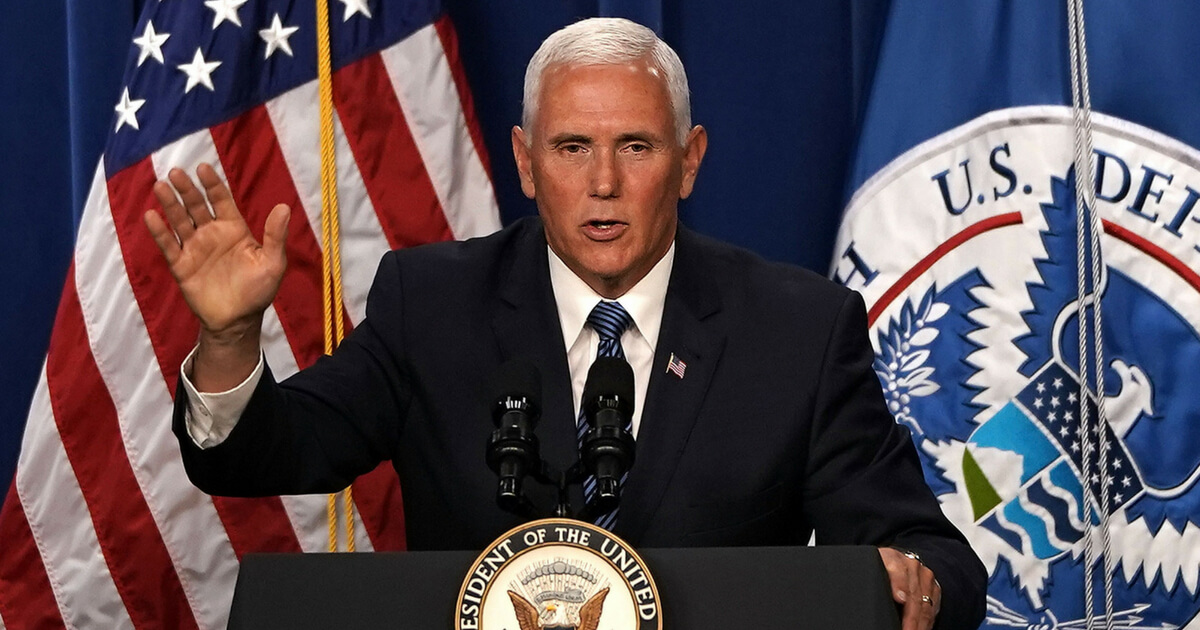 Vice President Mike Pence speaks during a visit to the U.S. Immigration and Customs Enforcement agency headquarters