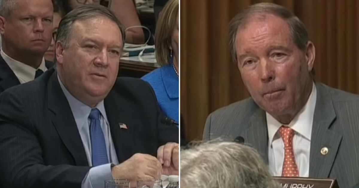 Mike Pompeo testifies on Capitol Hill, asked questions by Sen. Tom Udall
