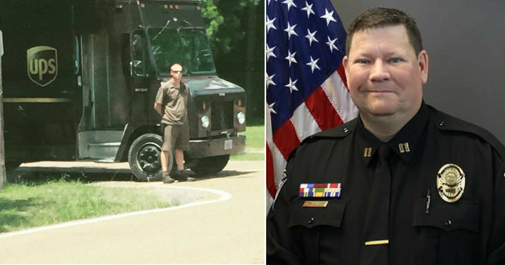 UPS Driver Gets Out of Truck To Honor Fallen Officer as Processional Drives By