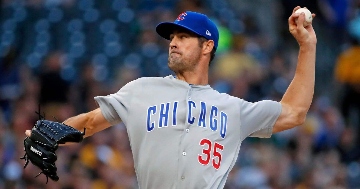 Cubs pitcher Cole Hamels pitches in his debut for the team Aug. 1 at Pittsburgh.