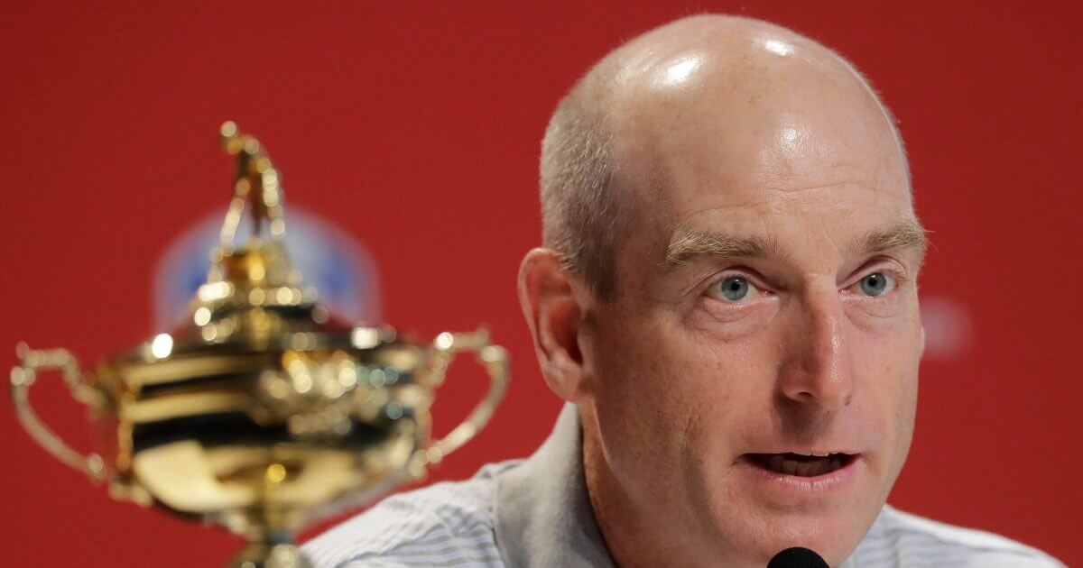 2018 U.S. Ryder Cup Team Captain Jim Furyk speaks during a news conference