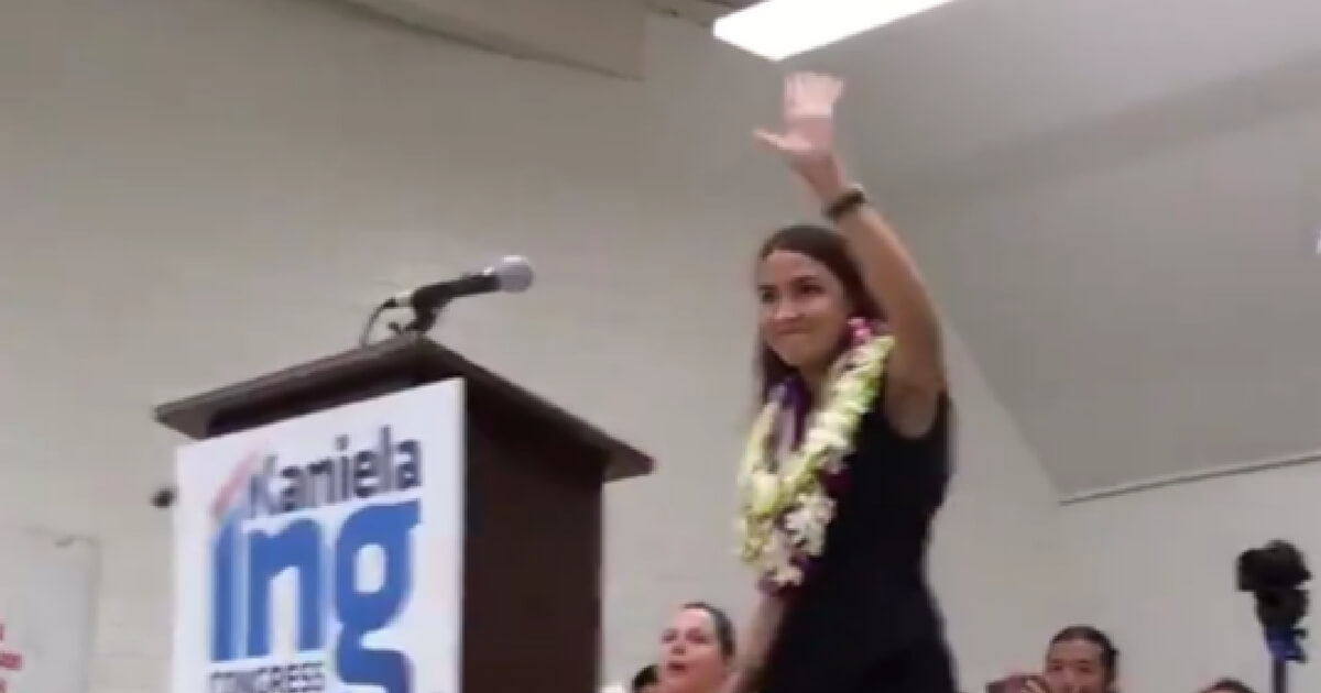Alexandria Ocasio-Cortez speaks at a rally in Hawaii endorsing socialist congressional candidate Kaniela Ling