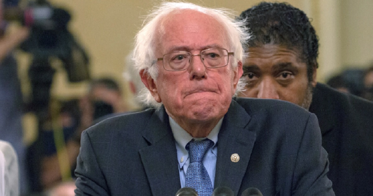 Bernie Sanders looking very angry.