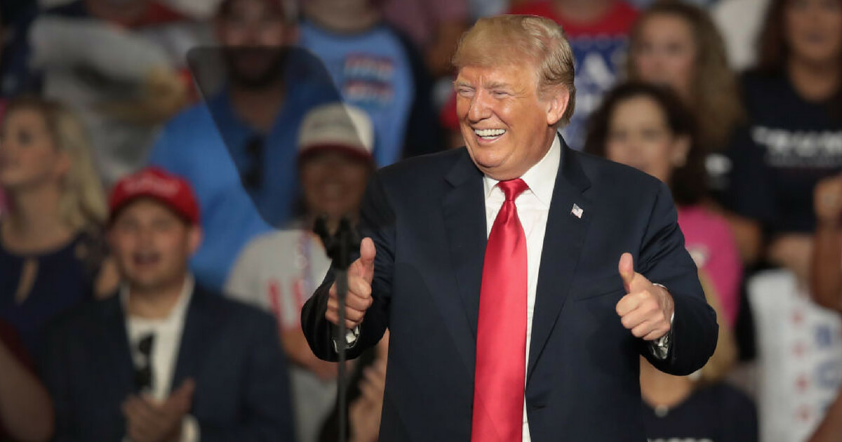 President Donald Trump speaks at a rally to show support for Ohio Republican congressional candidate Troy Balderson on August 4, 2018 in Lewis Center, Ohio.